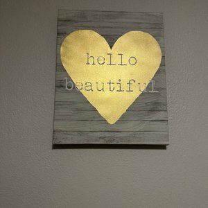 Hello Beautiful Wall art VALENTINES DAY